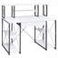 Bureau, bureau avec tablettes ouvertes et huche-685492052