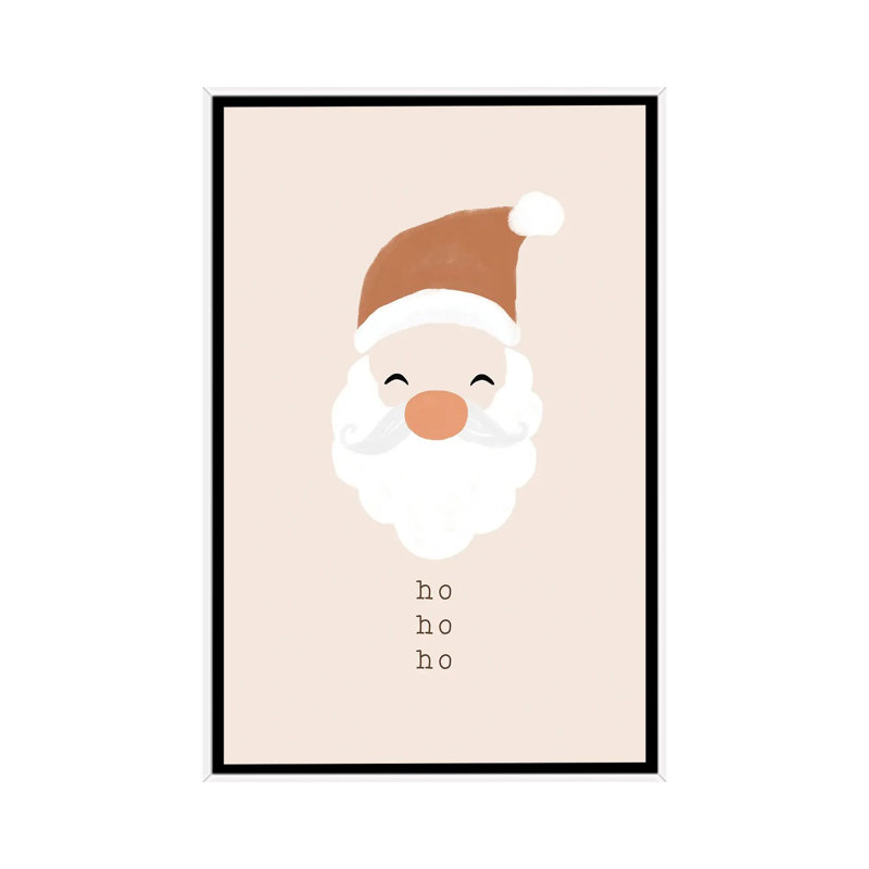 « Ho Ho Ho Santa » par Orara studio, reproduction d’art, H 48 po x l 32 po x P 1,5 po, Toile blanche encadrée, Aucun mat