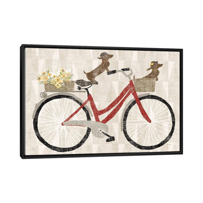 " Doxie Ride Red Bike " Graphic Art Print