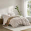 Ensemble de housse de couette en lin mélangé avec taies décoratives-113992195