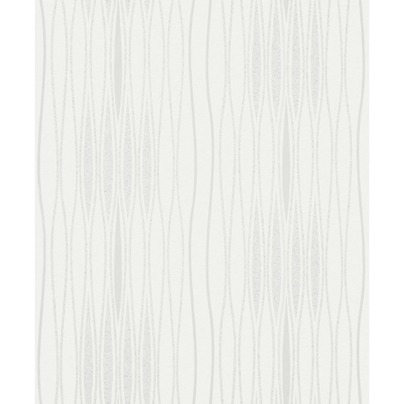Rouleau de papier peint texturé L 33 pi x l 21 po, Blanc / argent
