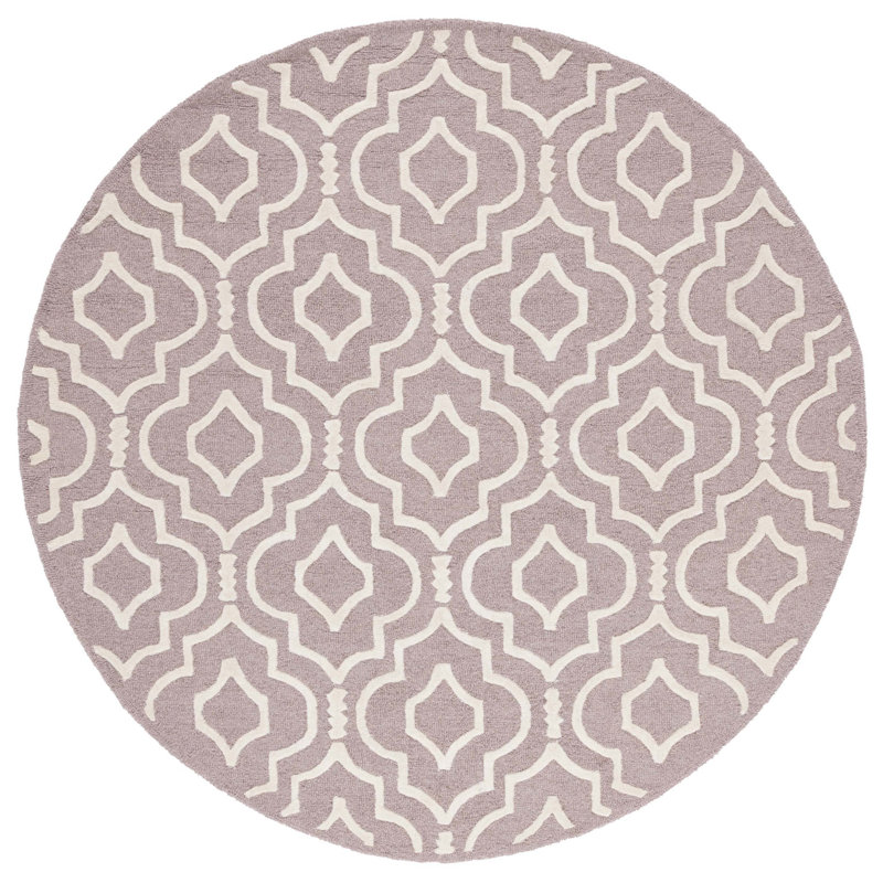 Cannen Hand Tufted Wool Geometric Rug, Round 6'