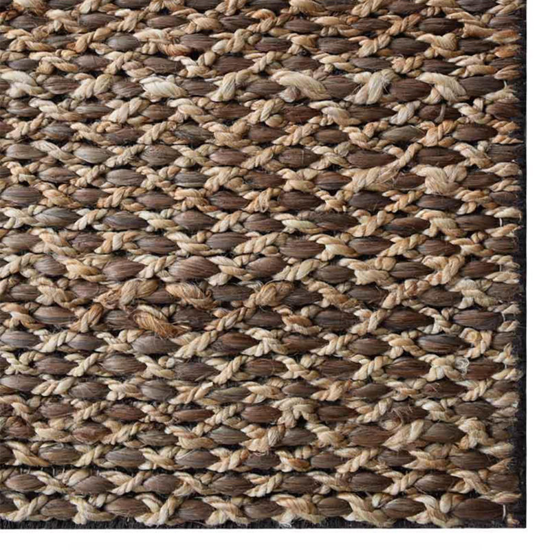 Tapis en jute tissés à la main écologiques Manns - Rectangle, couleur brun clair, design moderne contemporain, velours court, fibre naturelle, tapis d'intérieur / extérieur faits à la main pour le salon, la chambre à coucher