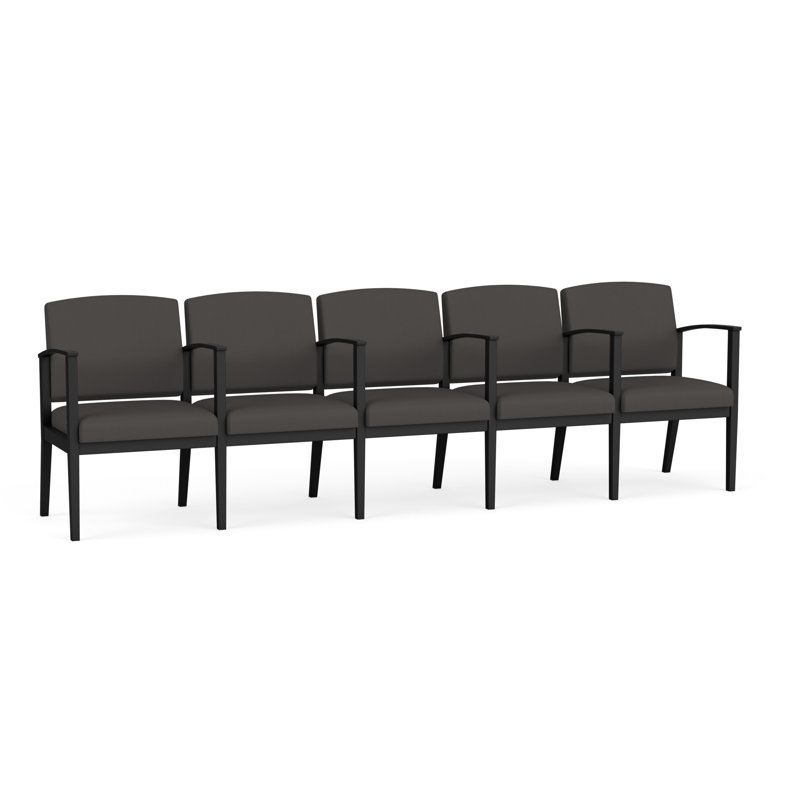 Structure en métal à 5 sièges Amherst, Noir, Vinyle gris anthracite Patriot Plus