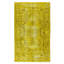 Tapis jaune en laine noué à la main 5,8 x 9,3 pi, tapis authentique de Turquie