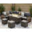 Luczak Rectangular 9 Person 140Cm L Outdoor Fire Pit Dining Table Set