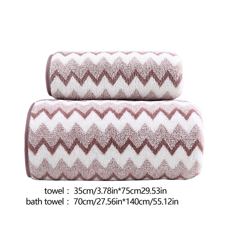Soft Thick Absorbent 2 Piece Bath And Face Towel Set, Quick Drying Polyester Towel For Home And Gift, 55.1x27.5in Purple