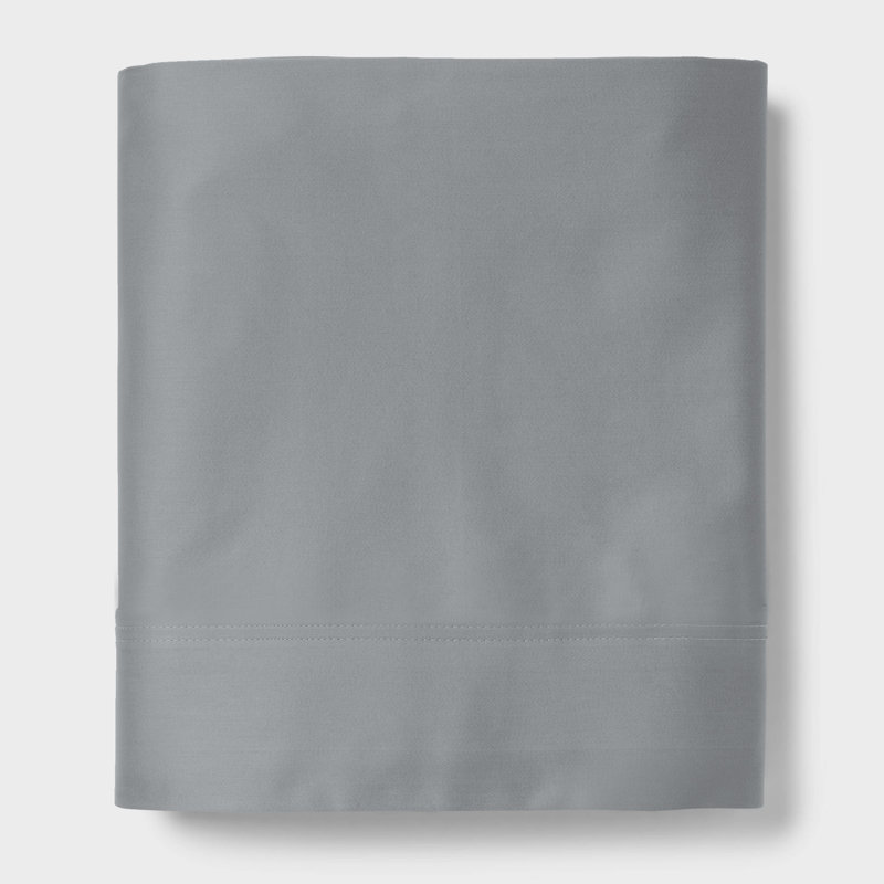 Drap 100% coton ultra léger, Drap plat de taille très grand, Gris clair