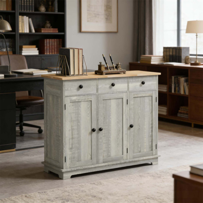 Armoire d'appoint polyvalente pour hall d'entrée avec tablettes réglables et grands tiroirs pour l'organisation de la maison