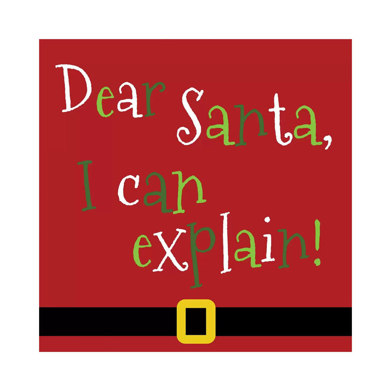 Dear Santa, I Can Explain by Anna Quach - Wrapped Canvas Print, 30.48 cm H x 30.48 cm W