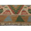 Tapis beige / vert en laine noué à la main de conception unique 3 pi 9 po x 5 pi 2 po Jarmaris