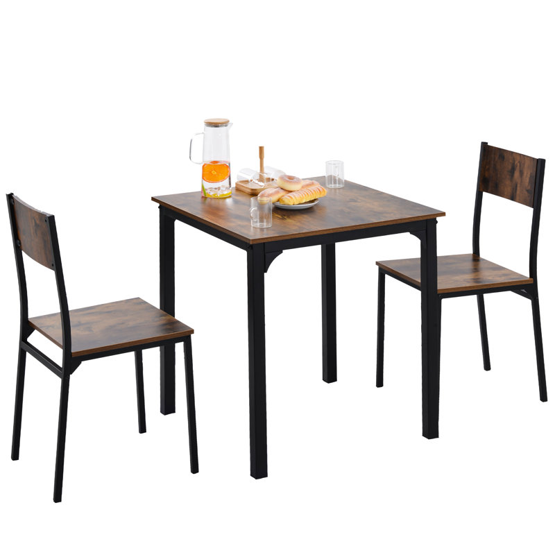 Ingiburgh 2 - Person Dining Set, Vintage Brown, Vintage Brown, 70cm L x 70cm W x 75cm H
