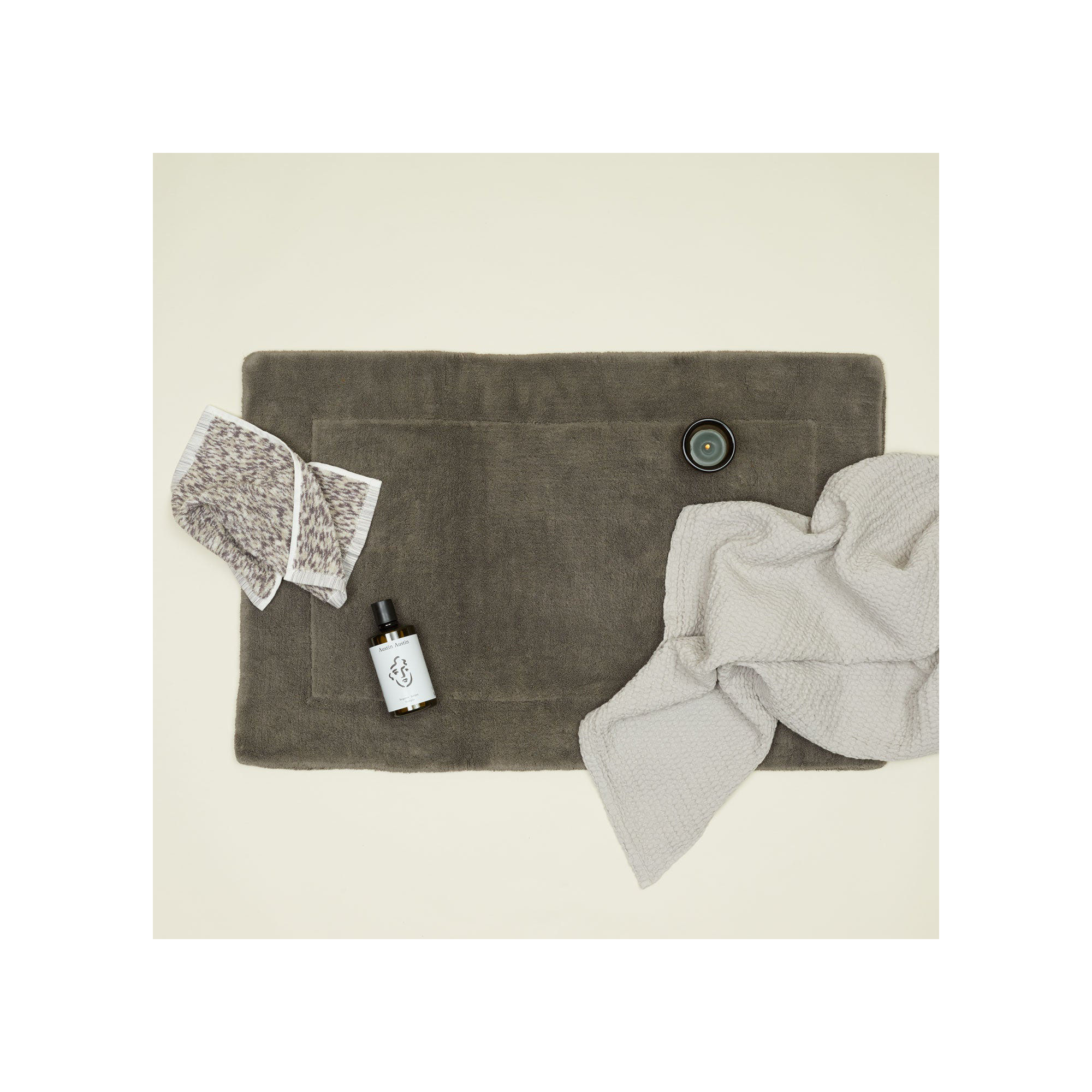  Cotton, Hand Towel - 1 Pack, Light Gray/Dark Gray