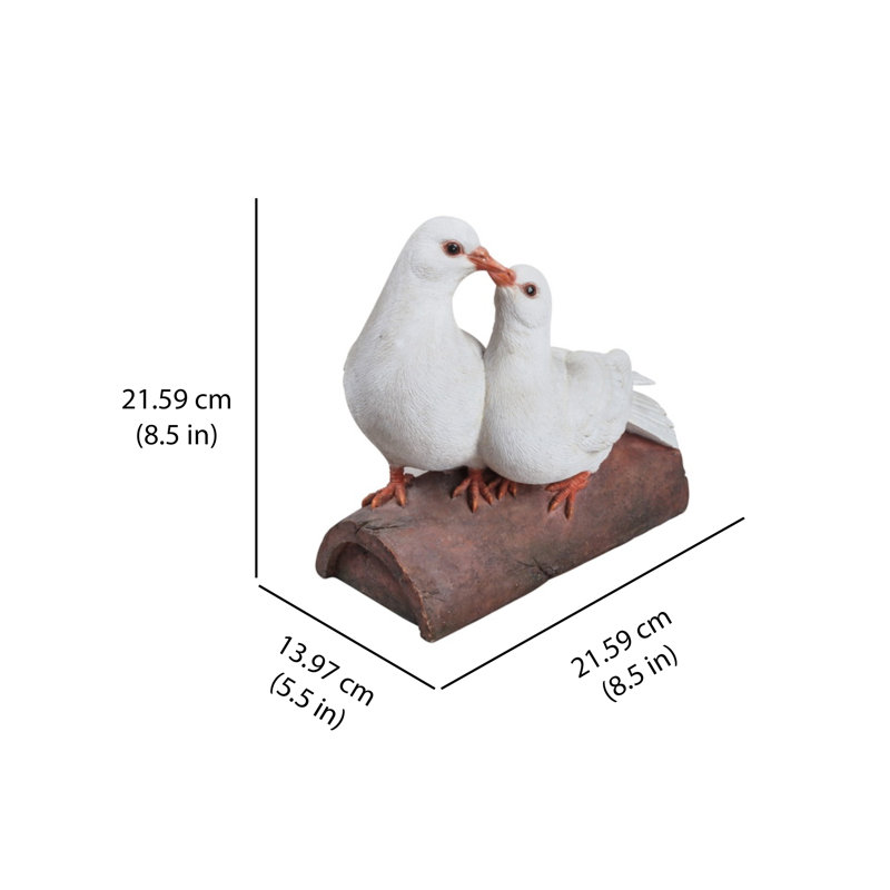Figurine Colombes sur une bûche