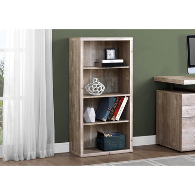 Bibliothèque 48 po H avec 5 tablettes, taupe, rangement de chambre à coucher de bureau, style industriel moderne, bibliothèque contemporaine réglable, hauteur 47,5 po, tablette industrielle