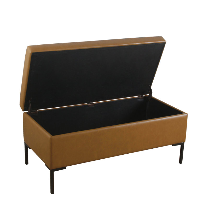 Chandrell Faux Leather Upholstered Storage Bench