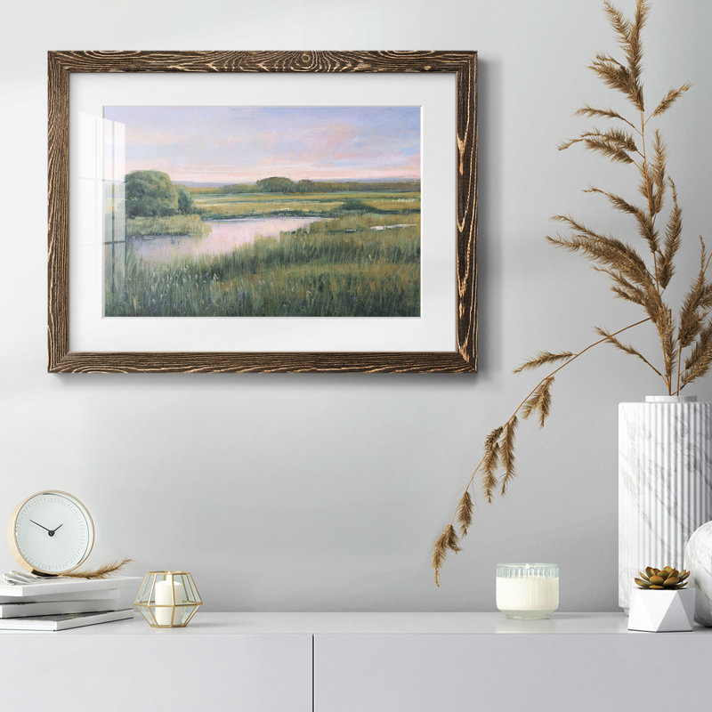" Spring Marsh I ", Walnut, 14" H x 20" W x 1.5" D