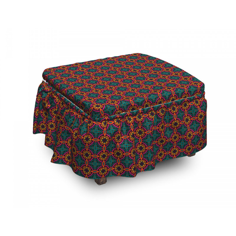 Housse pour repose-pieds feuilles de feuillage tribal