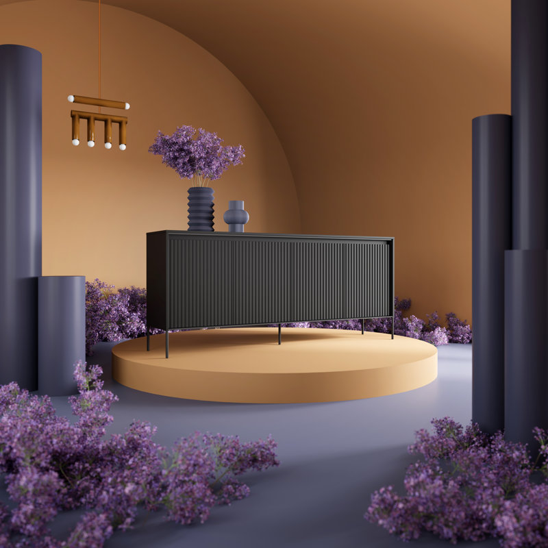 Alv 193cm Sideboard, Black Matt