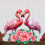 Flamants d'Izaki amoureux en bois