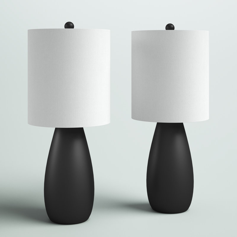 Ensemble de lampes de table noires 24 po Halbert