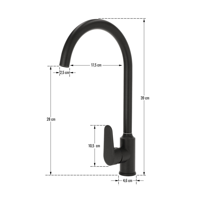 Belfry Kitchen Kitchen Faucet, Black