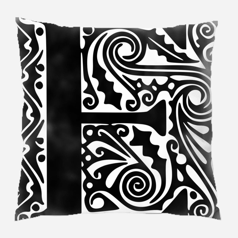 Alphabet Microsuede Reversible Throw Pillow