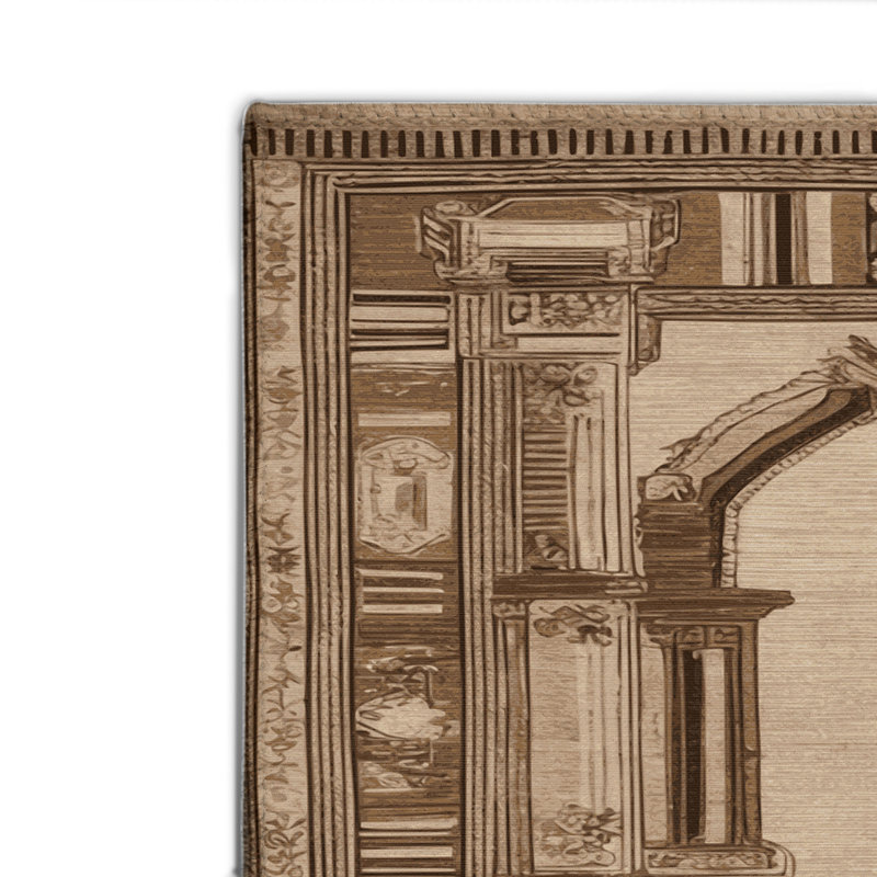 Tapis d'intérieur et d'extérieur brun français, Rectangulaire 8 pi x 10 pi