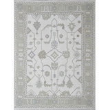 Pearl Hand Knotted Wool Geometric Area Rug