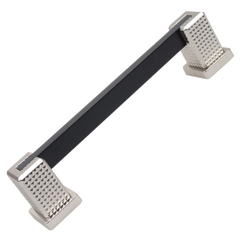 Poignée barre 6 à 16 po GlideRite, Noir mat / nickel satiné, 6.25"