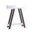Console bicolore avec rangement supplémentaire - Blanc et gris, pied en forme de A, tablette grise élégante, plateau spacieux, pieds, poids 11,4 kg-2102757674-2102757675