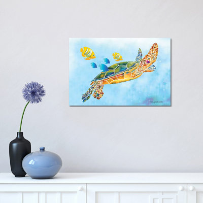«Sea Turtle Fish» par Jo Lynch - reproduction d'art
