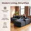 Canapé modulaire moderne avec méridienne en L, assise profonde, aucun assemblage requis-1863393637-1863393638