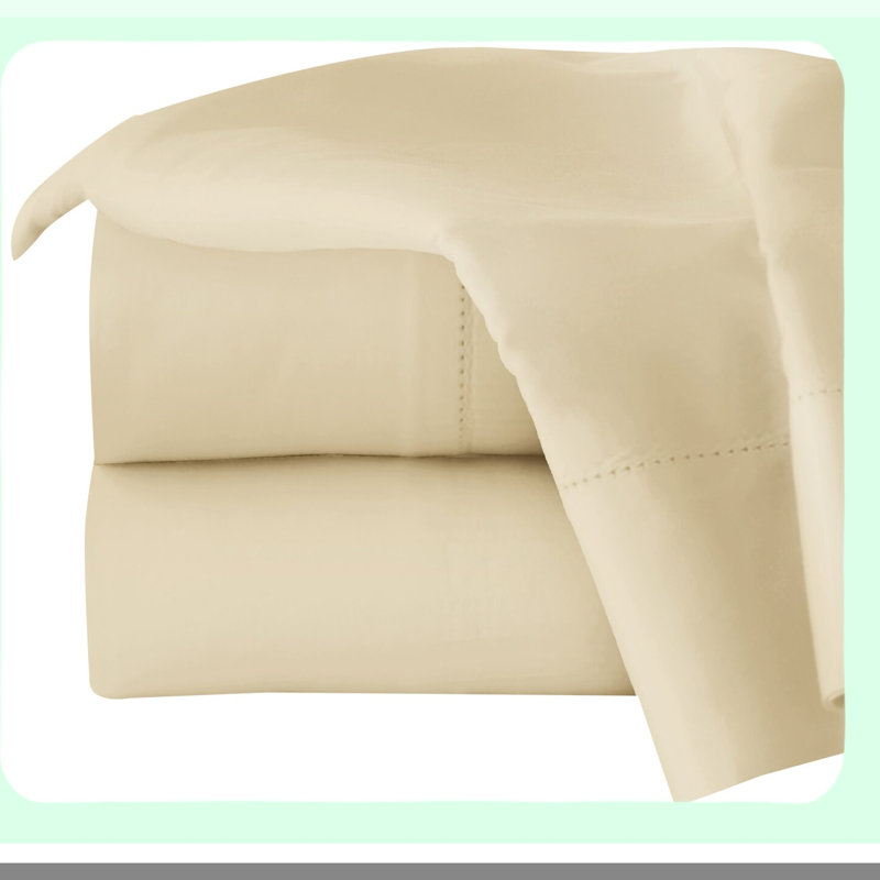 Natural Comfort 300 Thread Count Cotton Sheet Set, Beige, Twin Sheet Set