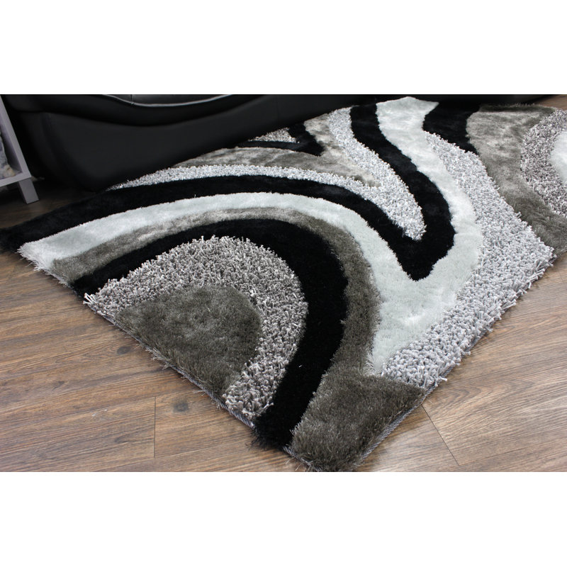 Tapis gris / noir, Rectangle 8 pi x 11 pi