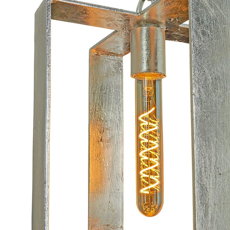 Luminaire suspendu rectangulaire à 1 lumière avec accents en fer forgé Manhattan