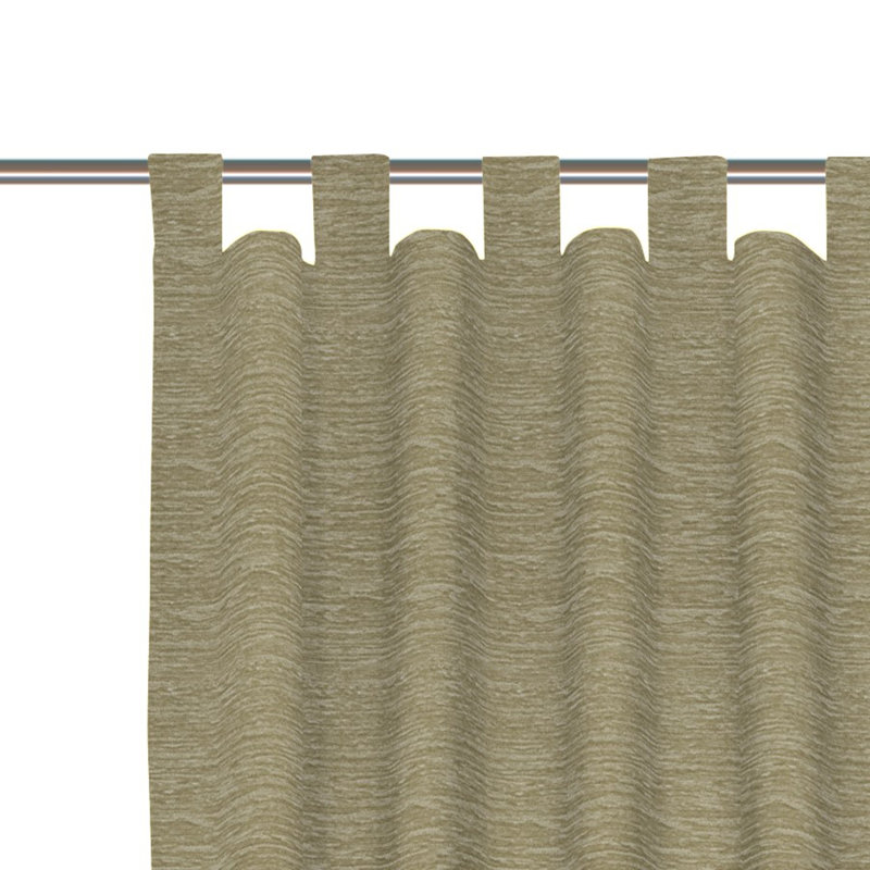 Polyacrylic Opaque Tab Top Curtain Panel, 132cm Width x 335cm Drop, Ocher