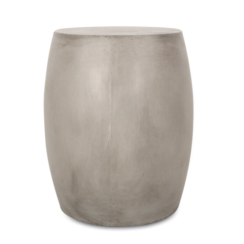 Table d'appoint d'extérieur en béton léger - Design convexe moderne pour la cour arrière, gris, l 25,18 po x P 17,13 po H 20,05 po, aucun assemblage requis