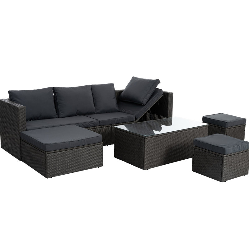 Patio 7 pièces: avec tissu microbien