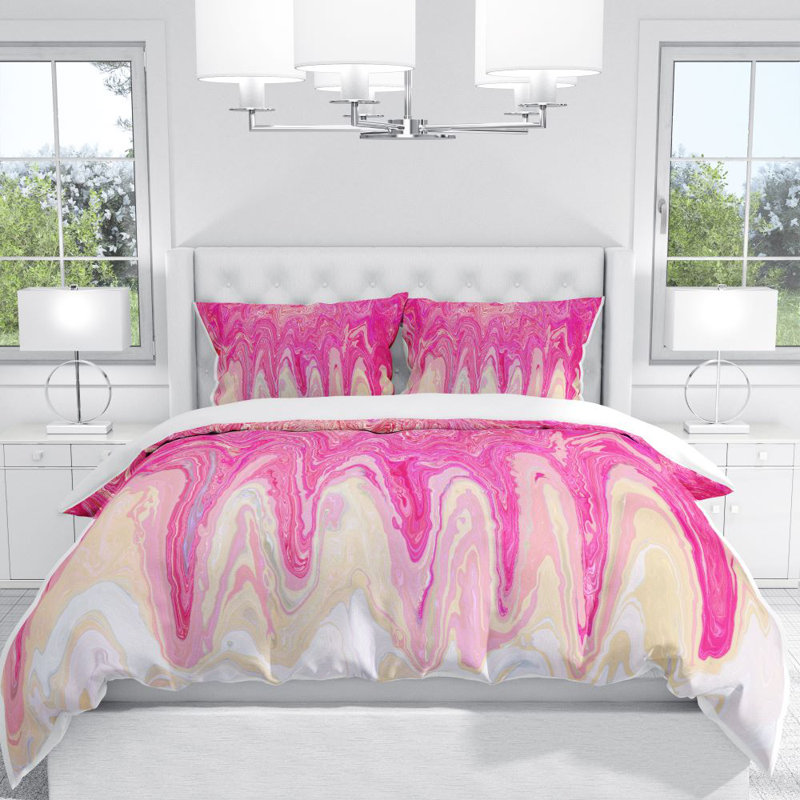 Polyester Abstract Duvet Cover, Queen Duvet Cover + 2 Shams