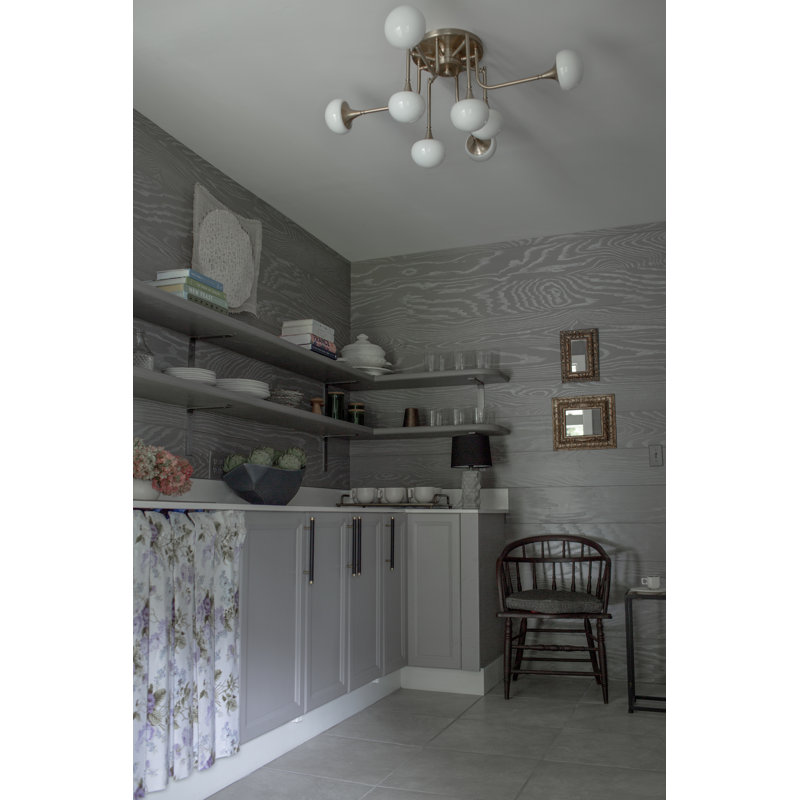 Fleming 8 Light Semi Flush, Aged Brass