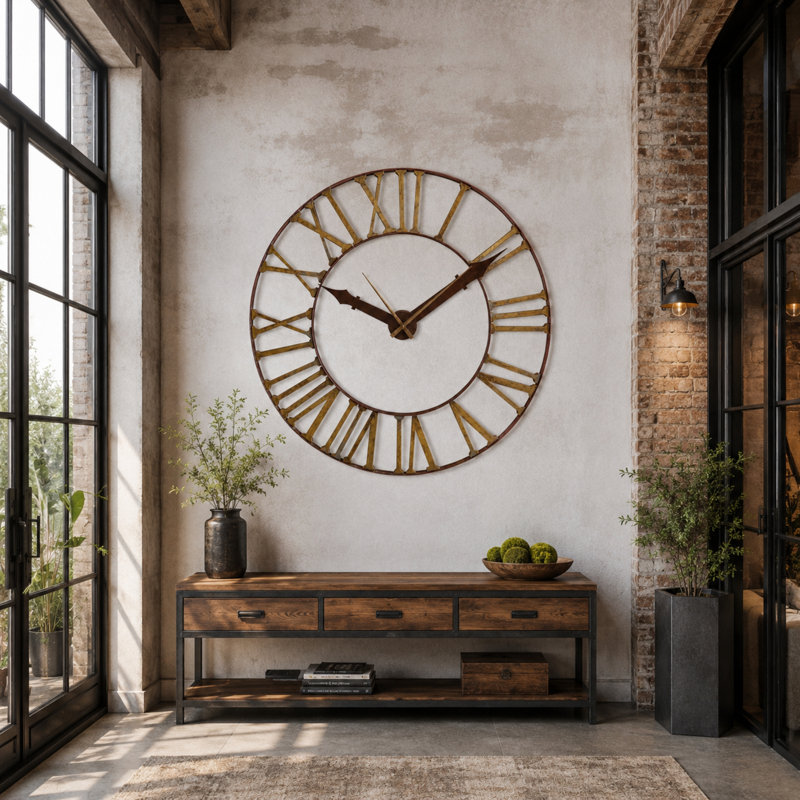 Asher Metal Skeleton Wall Clock