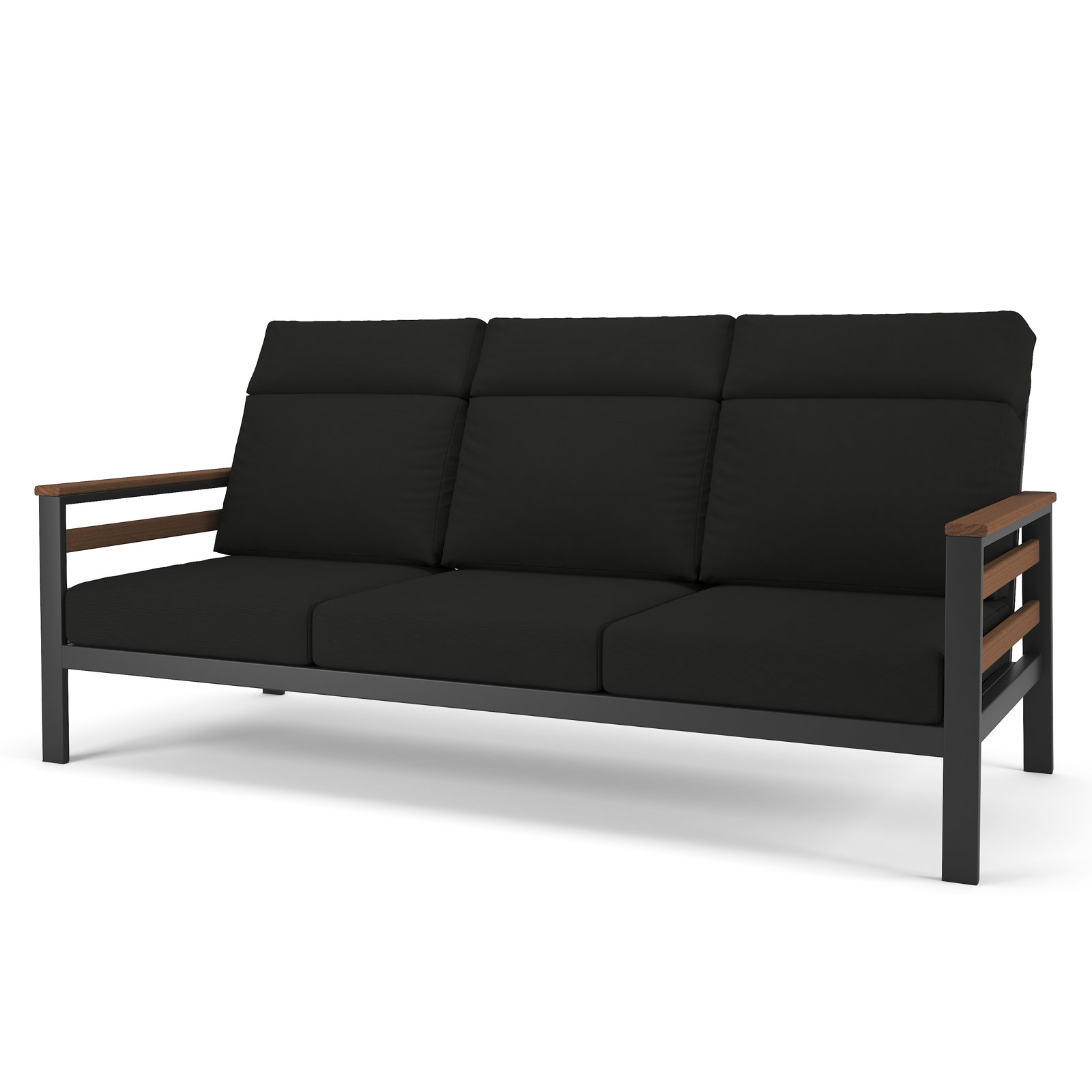 Townsend 80" Sunbrella® Patio Sofa, Brown, Canvas Black