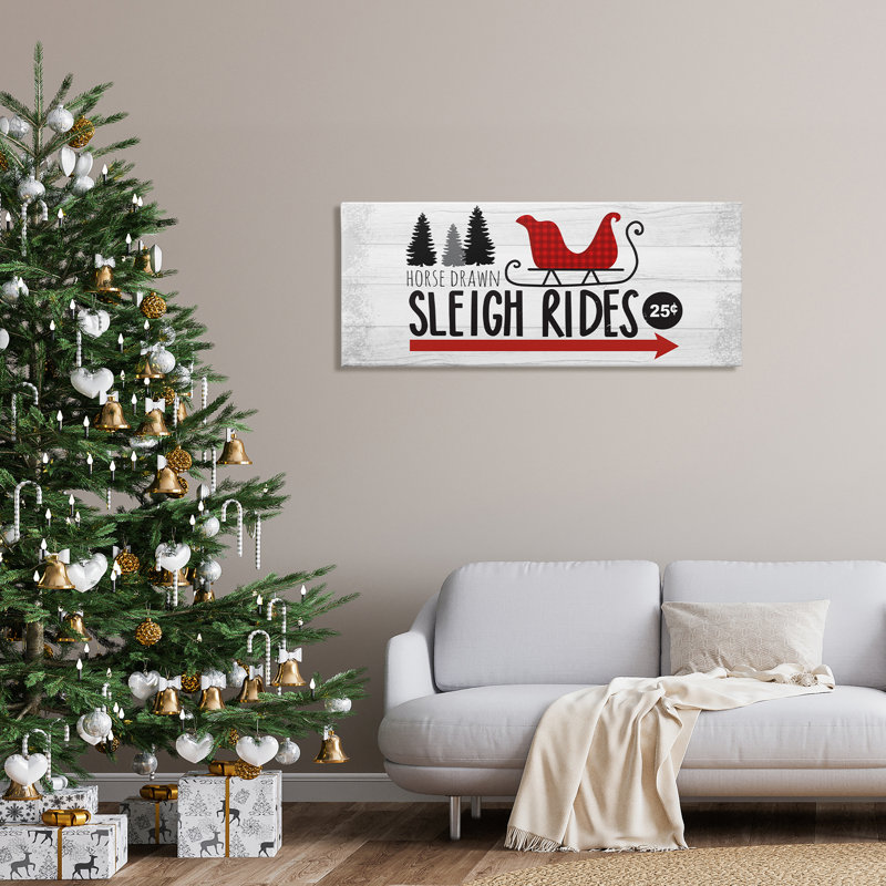 «Sleigh Rides» Rustic Grain, H 20 po x l 48 po x P 1,5 po, Toile tendue