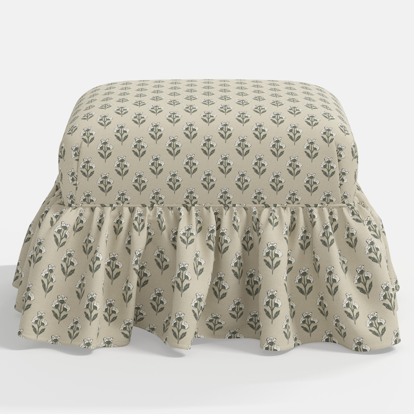 Stoffer Home x Cloth & Co. June Ottoman, Francie Sage