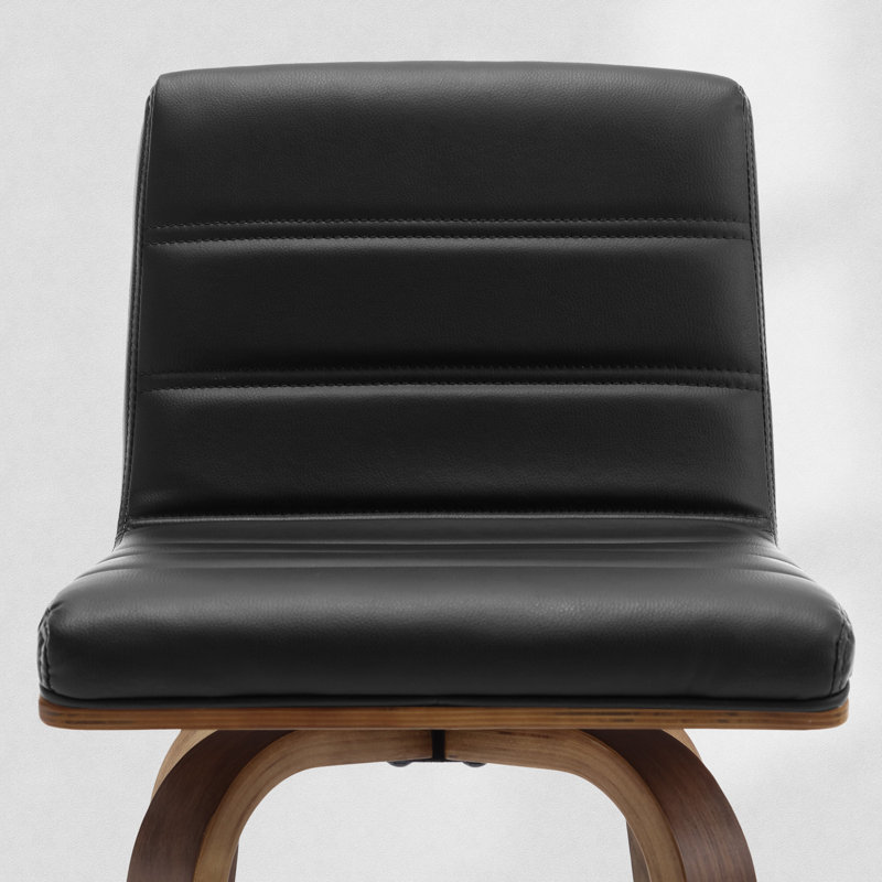 Tabouret de bar et de comptoir pivotant rembourré, Tabouret de bar (siège d'une hauteur de 29 po), Noir