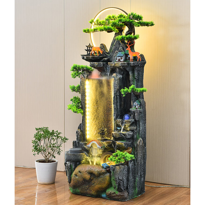 Ornement d'eau moderne en résine, H 50,79 po x l 20,47 po x P 14,96 po