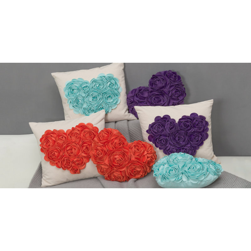  3D Flower Throw Pillow Cover Aesthetic Valentines Day Accent Pillow Case Cushion Cover, Purple
