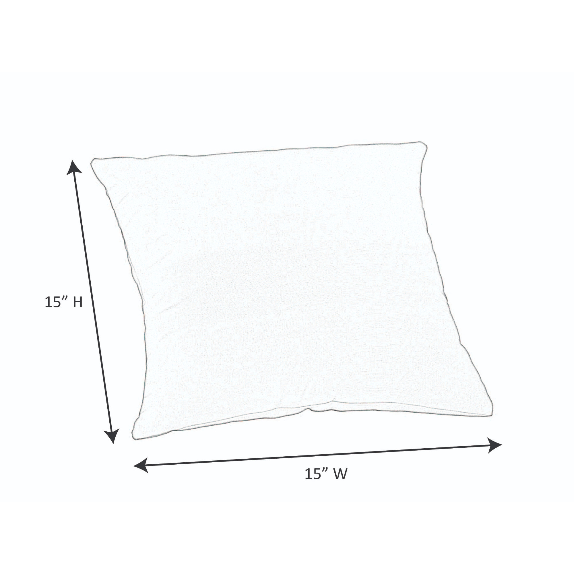 Casual Cushion Solid Sunbrella® Fabric 1-Piece Indoor/Outdoor Square Throw Pillow, 15"W x 15"L, Spectrum Daffodil Sunbrella®