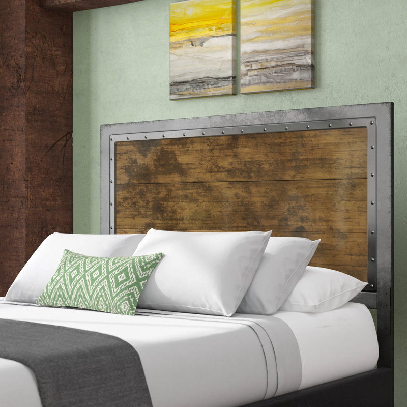 Alanha Queen Size Panel Headboard with Nailhead Trim
